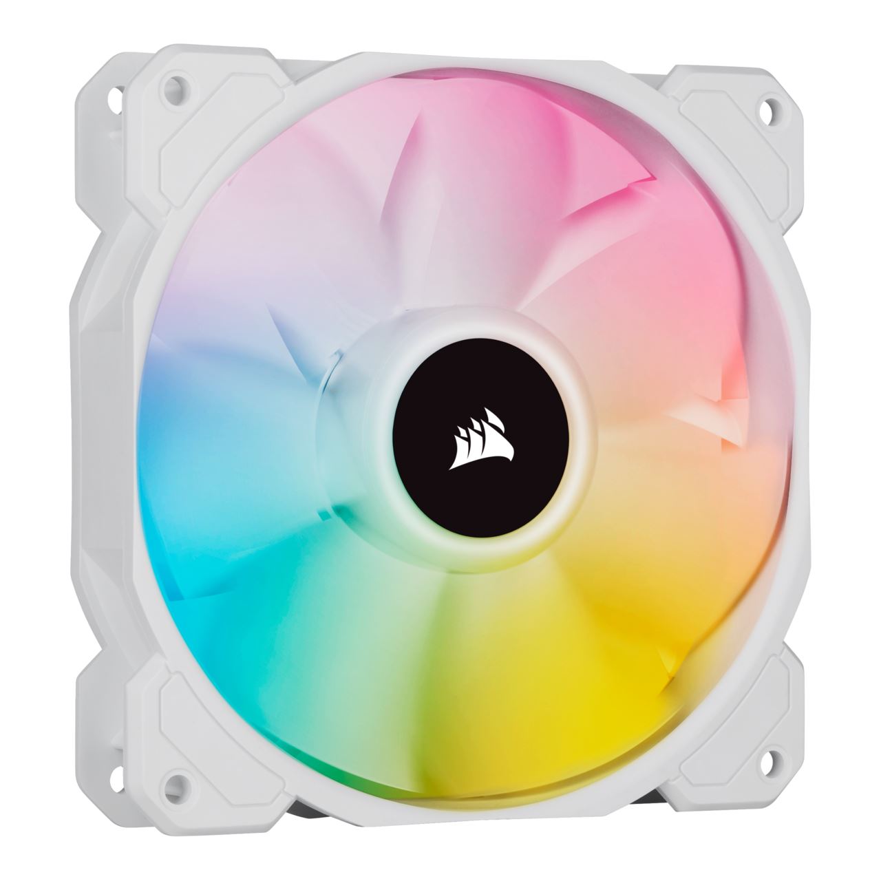 Corsair SP Series, SP120 RGB ELITE, 120mm RGB LED Fan with AirGuide, Single Pack, weiss