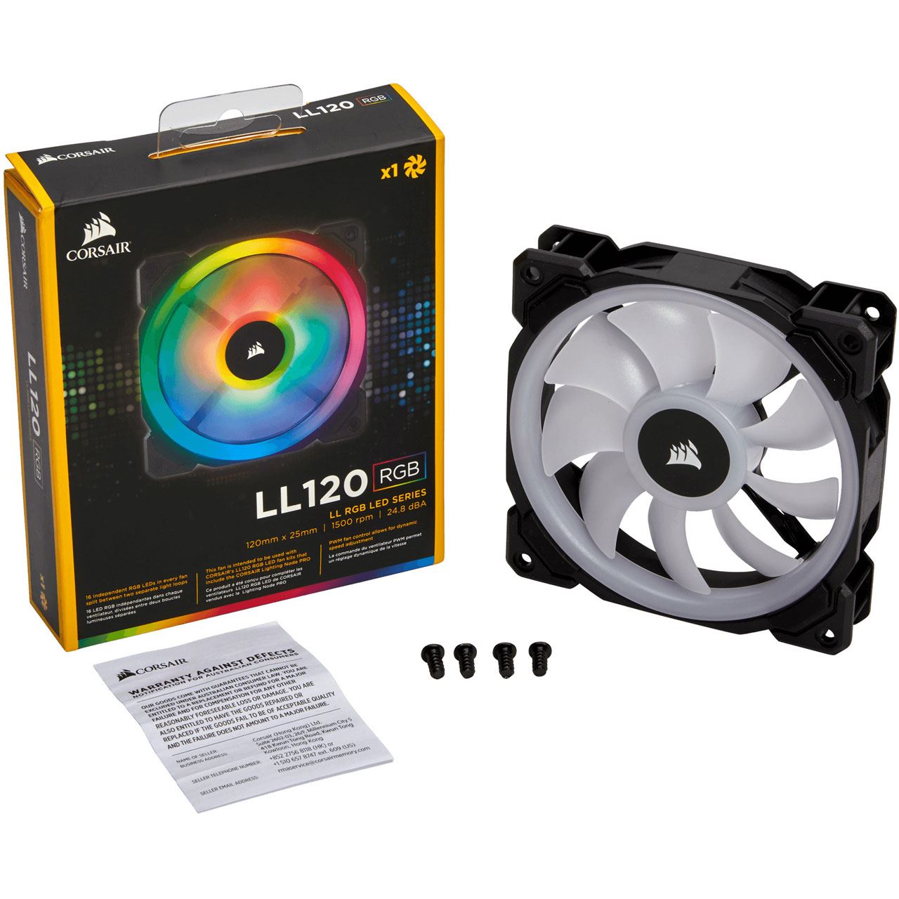 Corsair LL120 RGB 120x120x25mm 1500 U/min 24.8 dB(A) schwarz