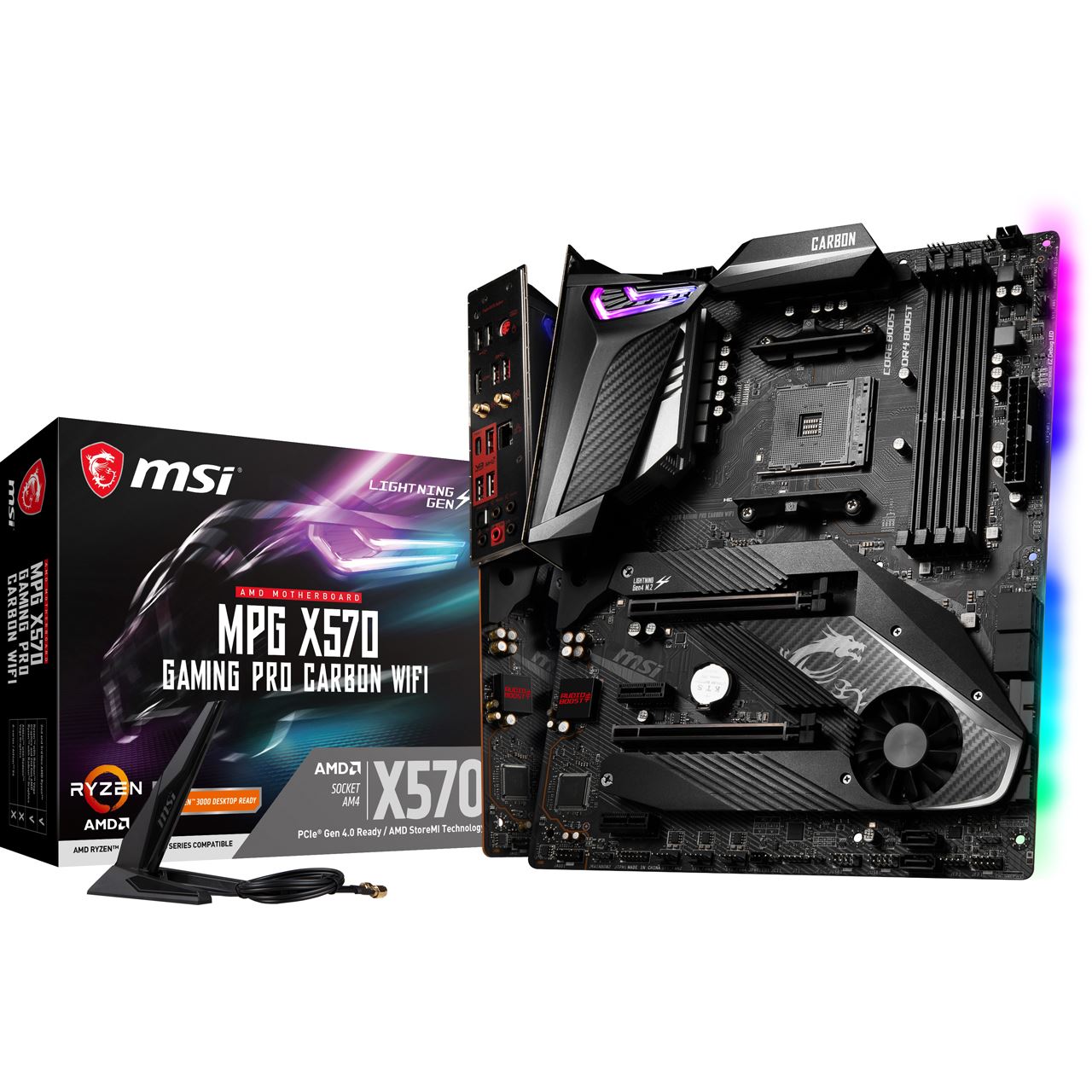 MSI MPG X570 GAMING PRO CARBON WIFI AMD X570 So.AM4 Dual Channel DDR4 ATX Retail