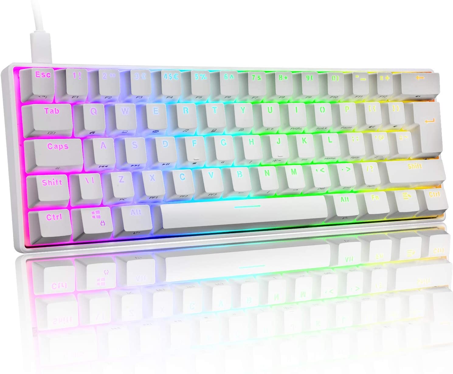 UK Layout 60% Mechanische Gaming-Tastatur Typ C 